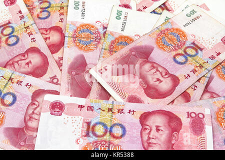 Yuan cinese denaro 100 banconote Foto Stock