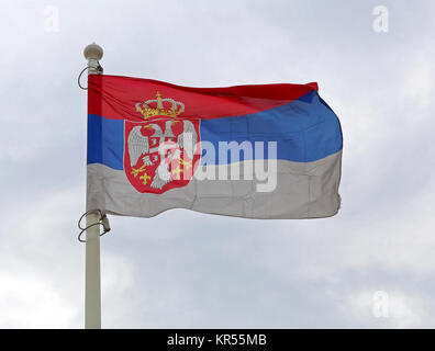 Bandiera della Serbia Foto Stock