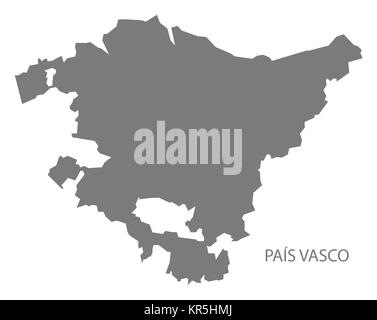 Pais Vasco Spagna Mappa grigio Foto Stock