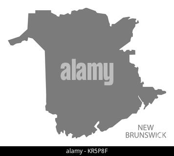 New Brunswick Canada Mappa grigio Foto Stock