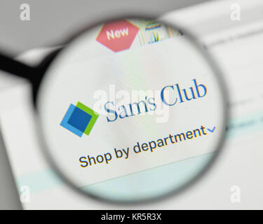 Milano, Italia - 1 Novembre 2017: Sam's Club logo sulla homepage del sito web. Foto Stock