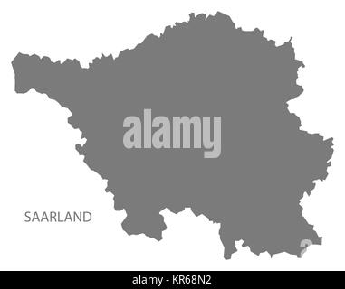 Saarland Germania Mappa grigio Foto Stock