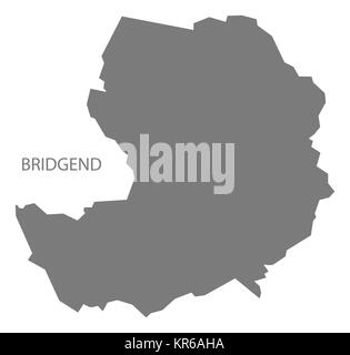 Bridgend Galles Mappa grigio Foto Stock