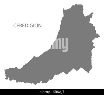 Ceredigion nel Galles Mappa grigio Foto Stock