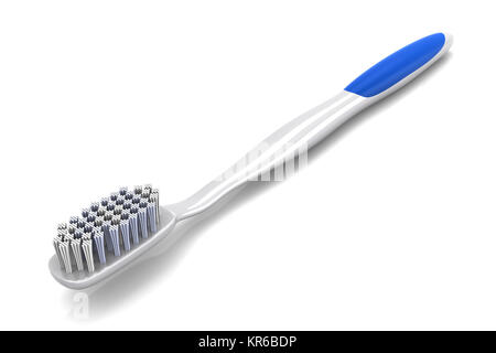 Un generico spazzolino da denti. Rendering 3D. illustrazione isolato su bianco. Foto Stock