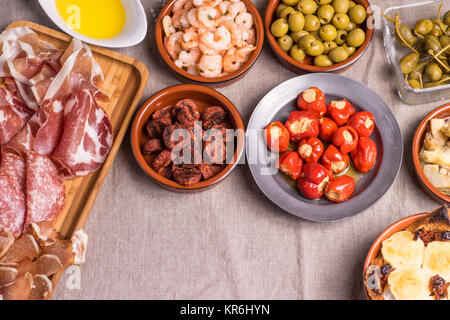 Deliziose tapas spagnole cibo Foto Stock