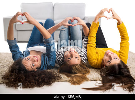 Le ragazze adolescenti a casa Foto Stock