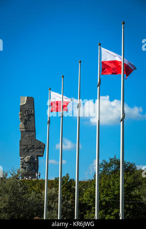 Westerplatte. monumento commemorativo di prima battaglia della seconda guerra mondiale e il polacco difesa guerra Foto Stock