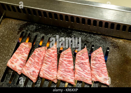 Wagyu A5 yakiniku Carni bovine Foto Stock