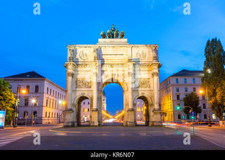 Arco della Vittoria a Monaco di Baviera Foto Stock