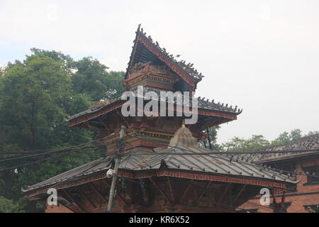 Jaya Bageswori tempio dopo 2015 Terremoto in Nepal. Foto Stock