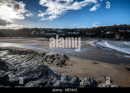 Il villaggio di Aberporth sulla costa Cardiganshire, West Wales Foto Stock