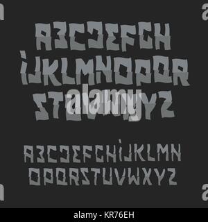 Halloween font astratta. Stile Zombie alfabeto. Cartoon male ABC. Logo vettoriale set. Illustrazione Vettoriale