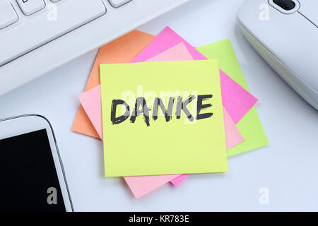 Grazie grazie al concetto di business desk Foto Stock