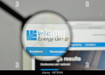 Milano, Italia - 1 Novembre 2017: WEC Energy Group logo sulla homepage del sito web. Foto Stock