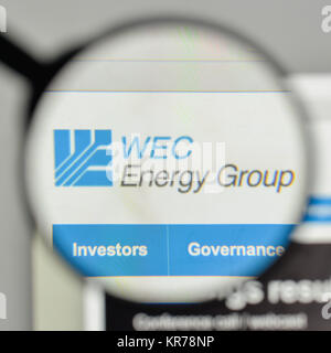 Milano, Italia - 1 Novembre 2017: WEC Energy Group logo sulla homepage del sito web. Foto Stock