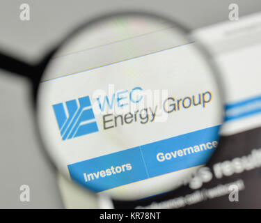 Milano, Italia - 1 Novembre 2017: WEC Energy Group logo sulla homepage del sito web. Foto Stock