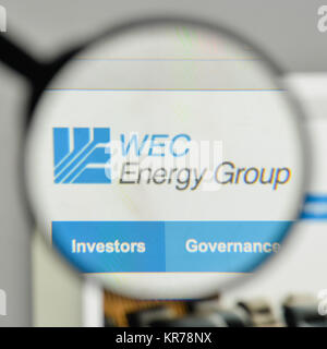 Milano, Italia - 1 Novembre 2017: WEC Energy Group logo sulla homepage del sito web. Foto Stock