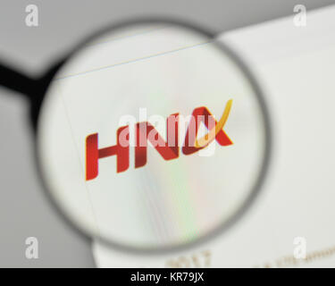 Milano, Italia - 1 Novembre 2017: HNA Group logo sulla homepage del sito web. Foto Stock