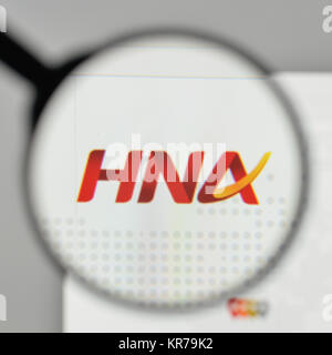 Milano, Italia - 1 Novembre 2017: HNA Group logo sulla homepage del sito web. Foto Stock