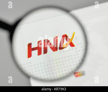 Milano, Italia - 1 Novembre 2017: HNA Group logo sulla homepage del sito web. Foto Stock