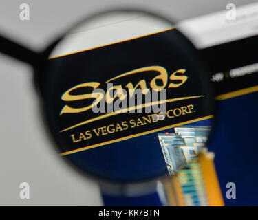 Milano, Italia - 1 Novembre 2017: Las Vegas Sands logo sulla homepage del sito web. Foto Stock