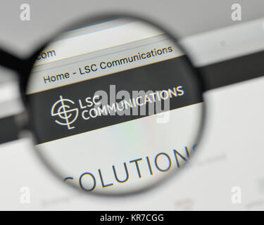 Milano, Italia - 1 Novembre 2017: LSC Communications logo sulla homepage del sito web. Foto Stock