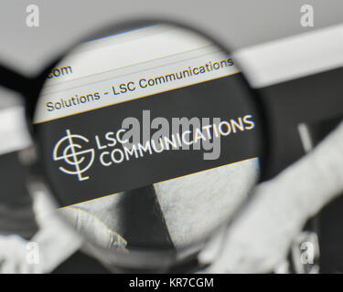 Milano, Italia - 1 Novembre 2017: LSC Communications logo sulla homepage del sito web. Foto Stock