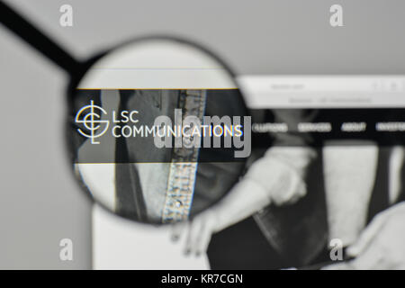 Milano, Italia - 1 Novembre 2017: LSC Communications logo sulla homepage del sito web. Foto Stock