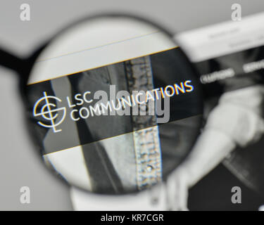 Milano, Italia - 1 Novembre 2017: LSC Communications logo sulla homepage del sito web. Foto Stock