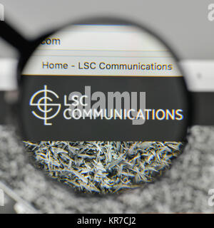 Milano, Italia - 1 Novembre 2017: LSC Communications logo sulla homepage del sito web. Foto Stock