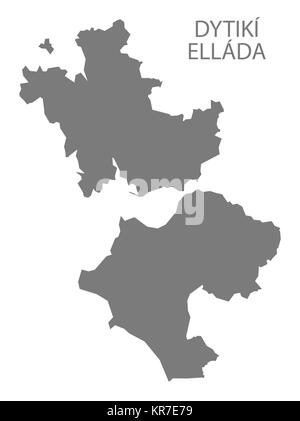 Dytiki Ellada Grecia Mappa grigio Foto Stock