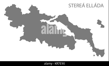 Sterea Ellada Grecia Mappa grigio Foto Stock