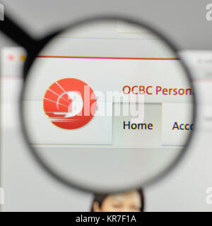 Milano, Italia - 1 Novembre 2017: OCBC Bank logo sulla homepage del sito web. Foto Stock