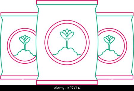 Sacchetti di fertilizzante icona isolato Illustrazione Vettoriale