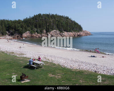 Spiaggia, Black Brook Cove, Cape Breton Highlands National Park, Cape Breton Island, Nova Scotia, Canada. Foto Stock