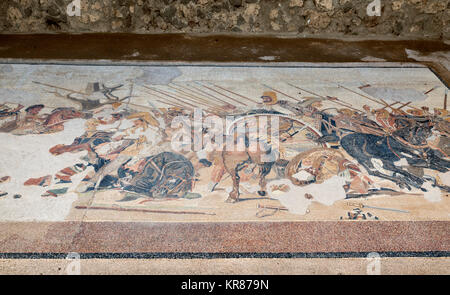 Il mosaico in Casa del Fauno (Casa del Fauno) a Pompei ( Pompei ), Napoli, campania, Italy Foto Stock