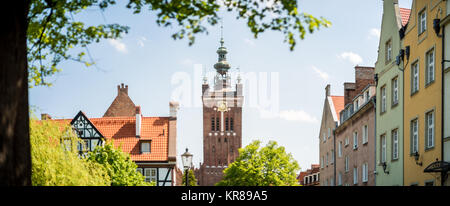 Le vecchie case in Gdansk, Polonia, l'Europa. Foto Stock