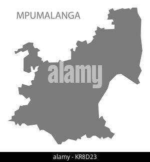 Mpumalanga in Sudafrica Mappa grigio Foto Stock