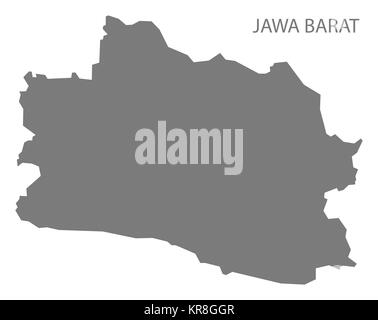 Jawa Barat Indonesia Mappa grigio Foto Stock