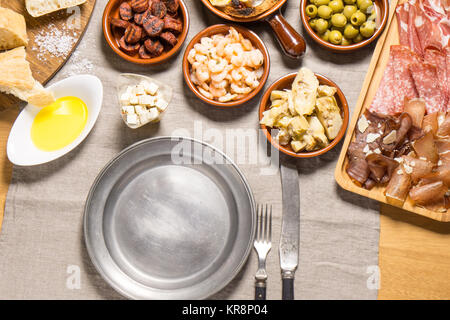 Deliziose tapas spagnole cibo Foto Stock