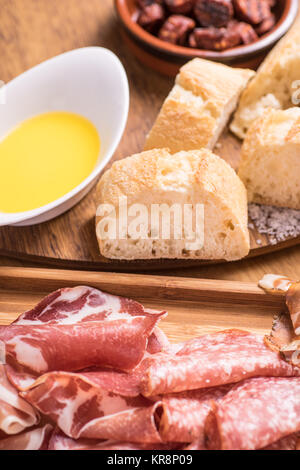 Deliziose tapas spagnole cibo Foto Stock