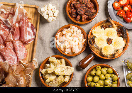 Deliziose tapas spagnole cibo Foto Stock