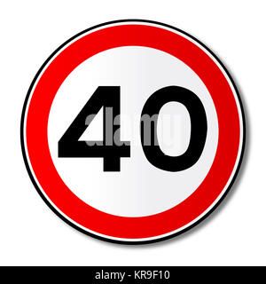 40 MPH Limitare il traffico segno Foto Stock