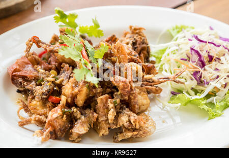 Fritte al guscio morbido granchio Foto Stock