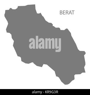 Berat Albania Mappa grigio Foto Stock