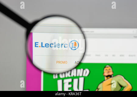 Milano, Italia - 10 agosto 2017: Eleclerc logo sulla homepage del sito web. Foto Stock