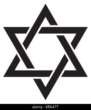 "Magen David" (Lo Scudo di Davide o la stella di Davide o Sigillo di Salomone), Hexagram Ebraica. Ebraico segno e simbolo di Israele e il giudaismo. Illustrazione Vettoriale