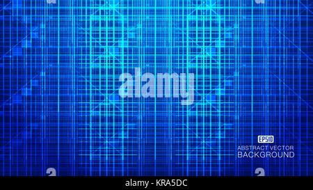 Blu tecnologia luminescente astratto sfondo vettoriale di luce e di linea Illustrazione Vettoriale