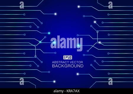 Dati di grande intelligenza artificiale tecnologia chip astratto sfondo vettoriale Illustrazione Vettoriale